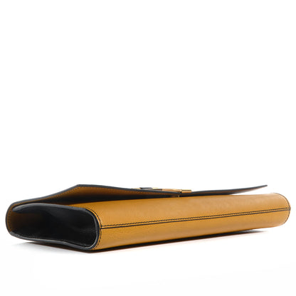 Saint Laurent Calfskin ChYc Bi-Color Clutch Saffron Black 4 of 7