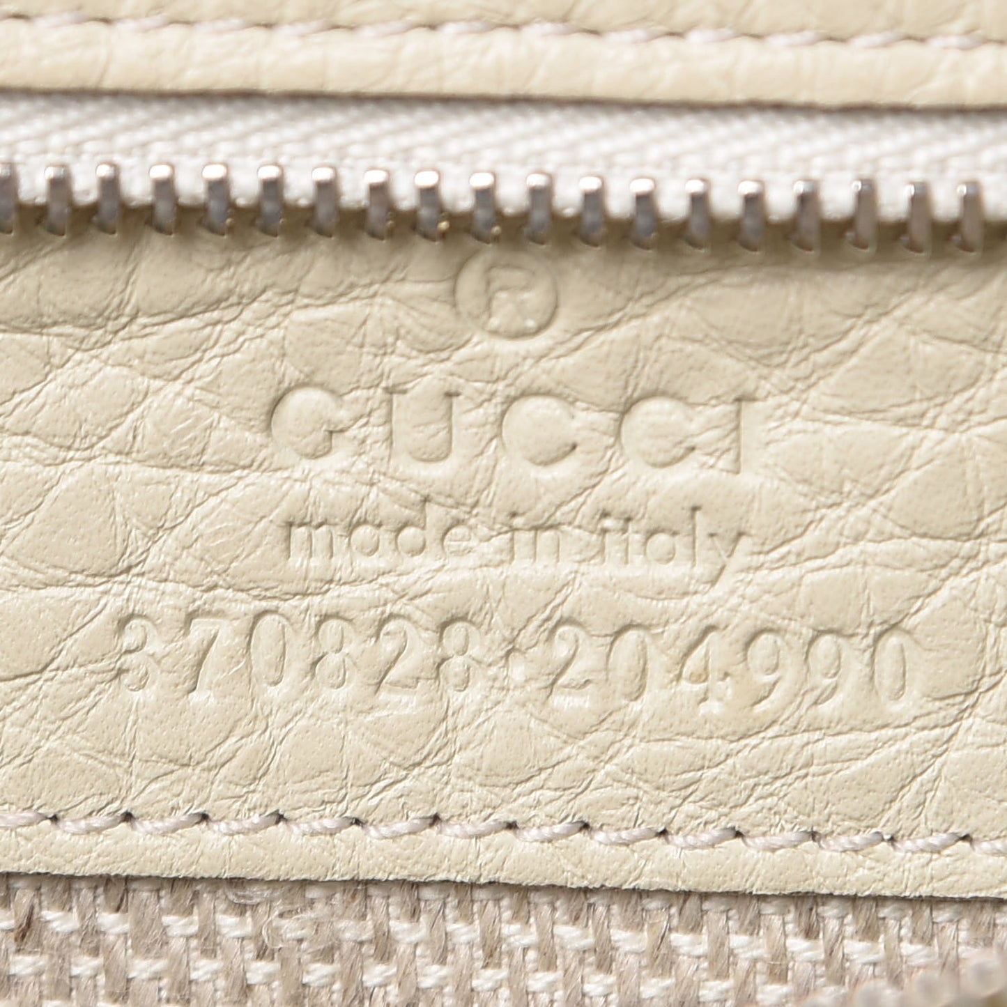Pebbled Calfskin Bamboo Tote Off White