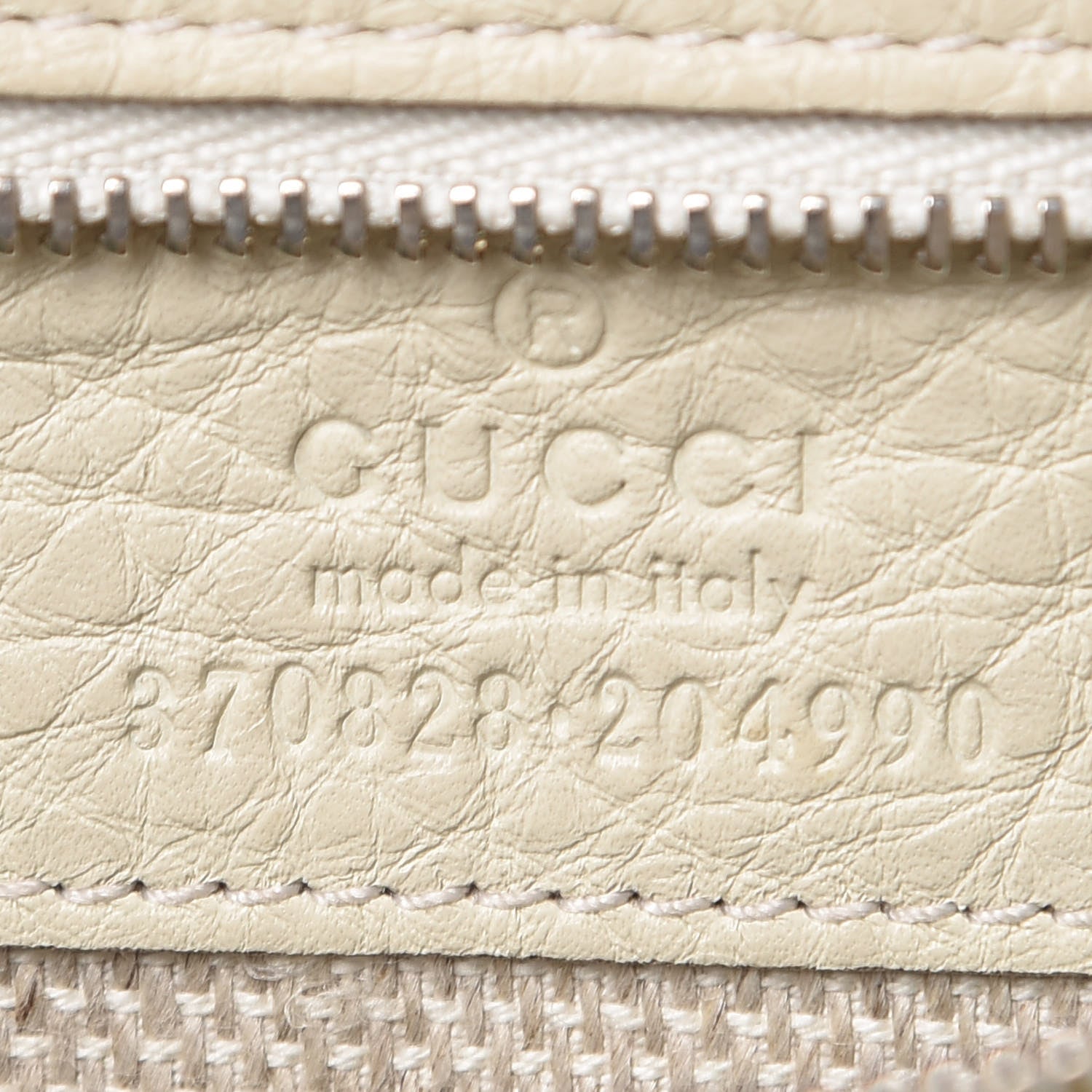 Gucci Pebbled Calfskin Bamboo Tote Off White 9 of 16