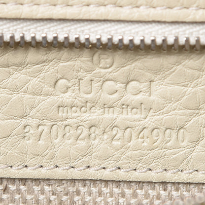 Gucci Pebbled Calfskin Bamboo Tote Off White 9 of 16