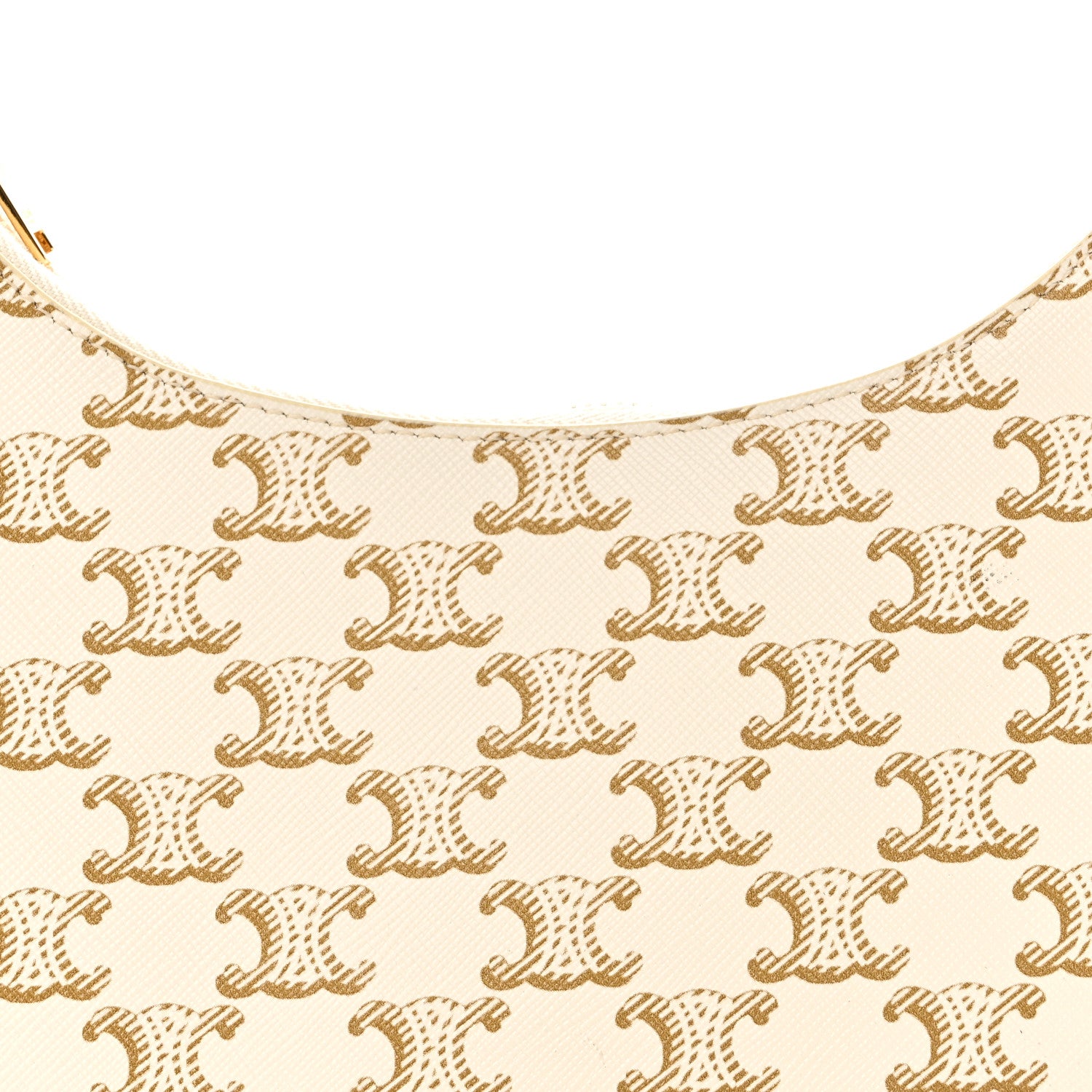 Celine Canvas Calfskin Ava Triomphe Shoulder Bag White 7 of 9