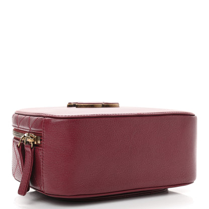 Chanel Shiny Calfskin Goatskin Quilted Small Coco Curve Vanity Burgundy 3 of 9