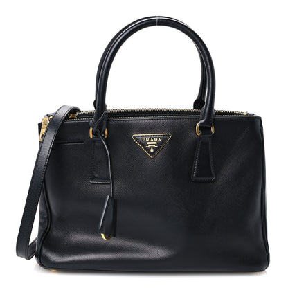 Prada Saffiano Small Galleria Double Zip Tote Black 1 of 12