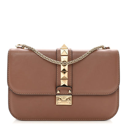Valentino Garavani Vitello Medium Glam Lock Rockstud Flap Brownish 1 of 9