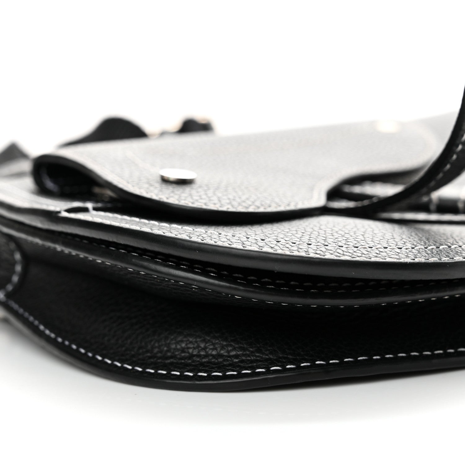 Christian Dior X KAWS Grained Calfskin Saddle Pouch Black 9 of 12
