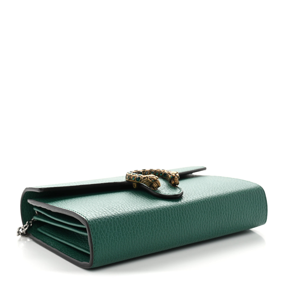 Gucci Calfskin Mini Dionysus Chain Wallet Emerald 4 of 11