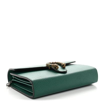 Gucci Calfskin Mini Dionysus Chain Wallet Emerald 4 of 11