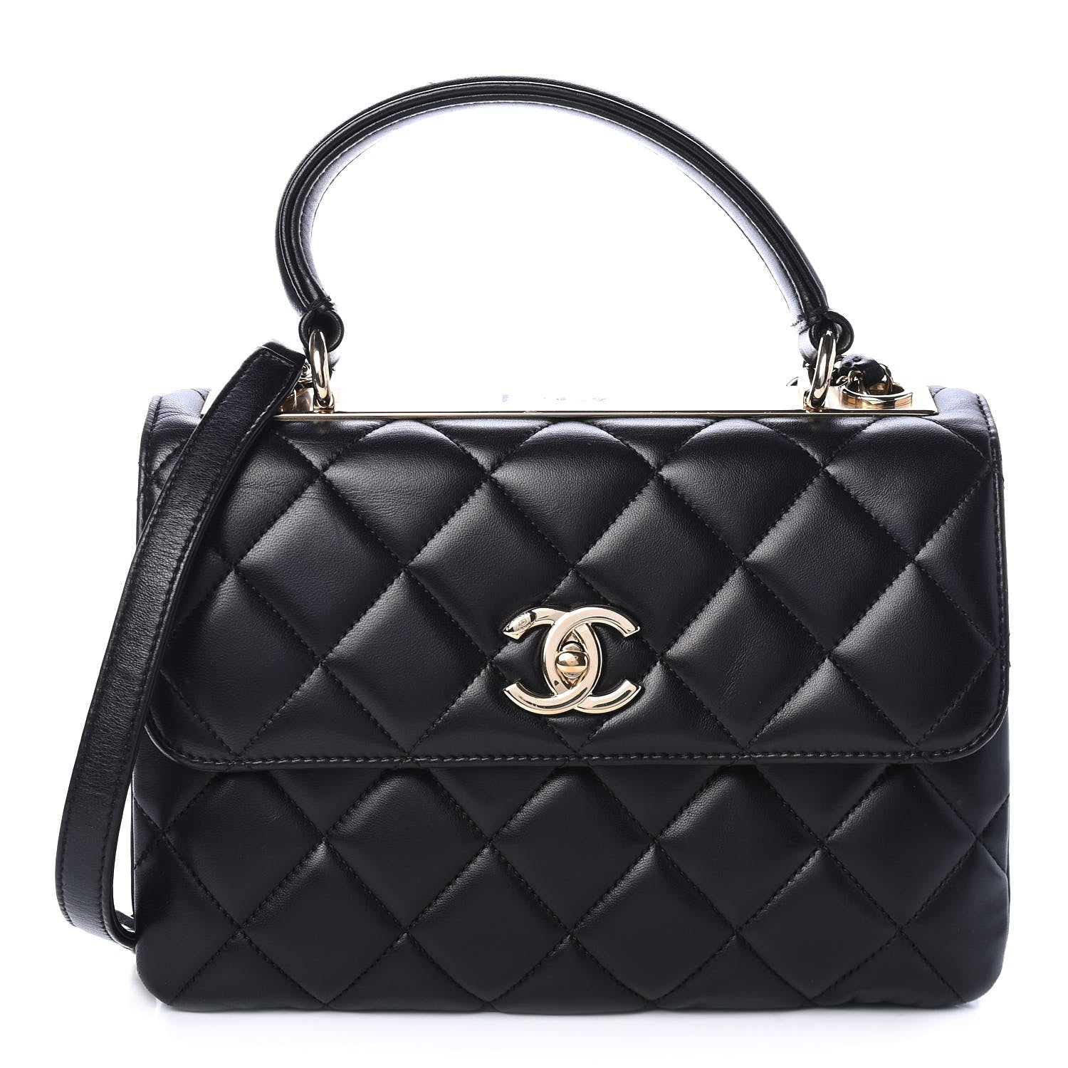 Chanel Lambskin Quilted Small Trendy CC Dual Handle Flap Bag Black 1 of 4