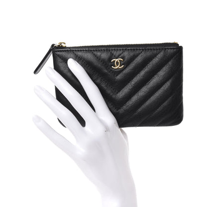 Chanel Crumpled Calfskin Chevron Quilted Small Cosmetic Case Black 2 of 8