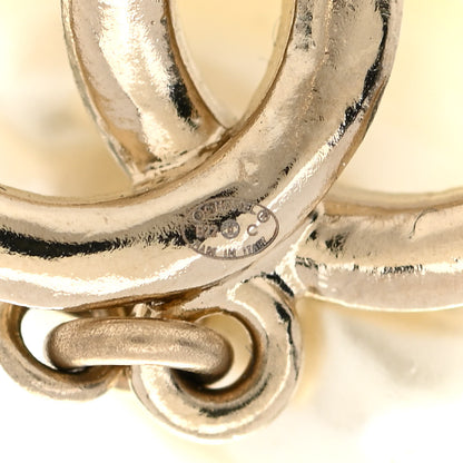 Chanel Pearl CC Heart Drop Earrings Gold 4 of 4