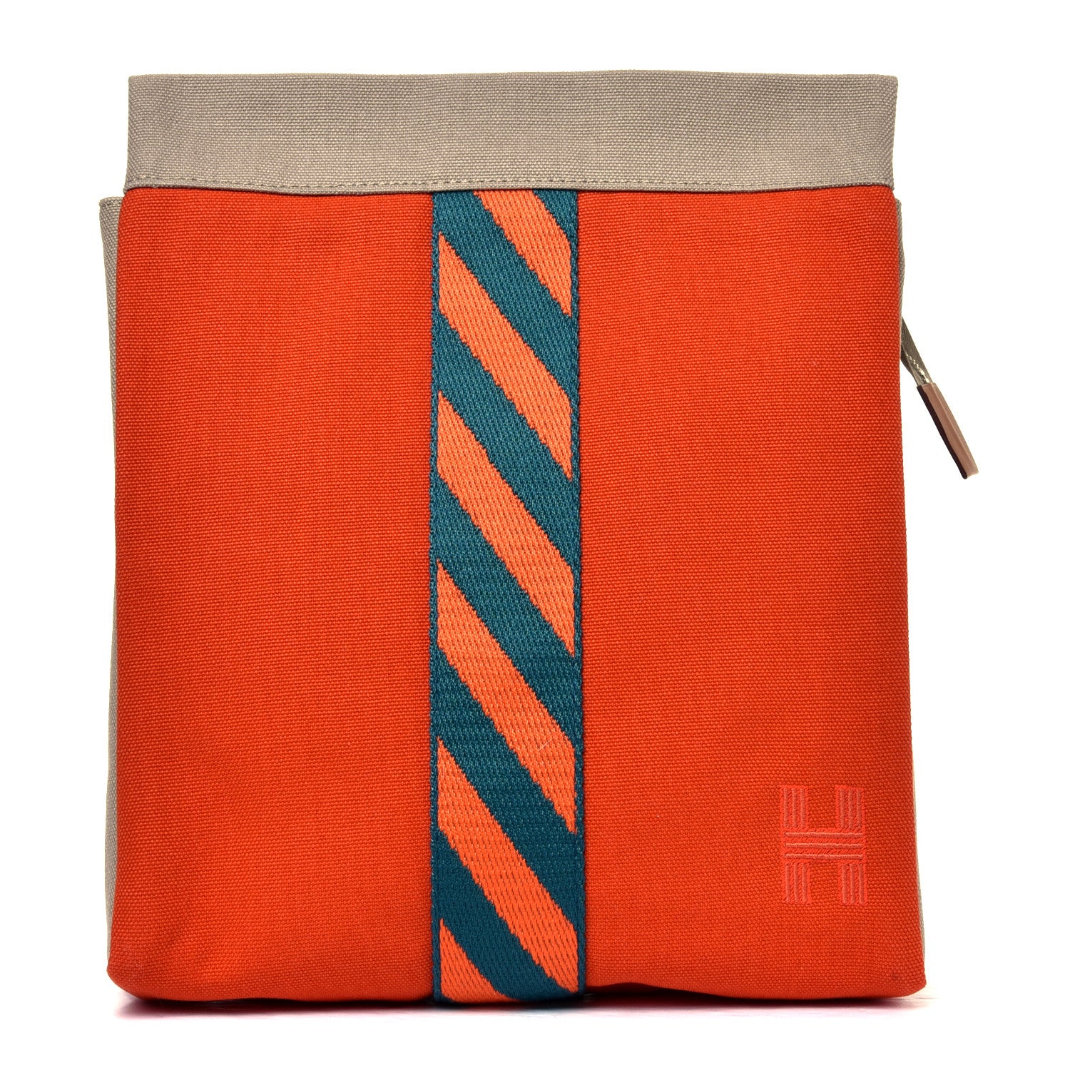 Hermes Canvas High Model Jimetou Jumping Case Orange Feu Gris Ponce 1 of 5