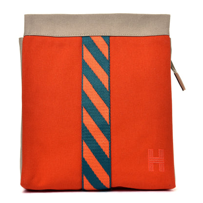 Hermes Canvas High Model Jimetou Jumping Case Orange Feu Gris Ponce 1 of 5