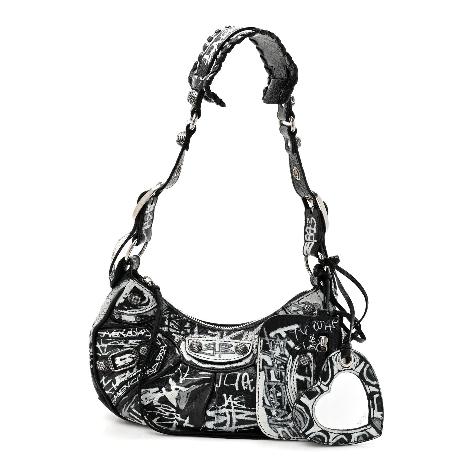 Balenciaga Agneau Arena Graffiti Le Cagole Shoulder Bag XS Black 3 of 11