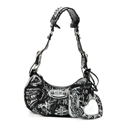 Balenciaga Agneau Arena Graffiti Le Cagole Shoulder Bag XS Black 3 of 11