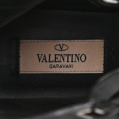Valentino Garavani Calfskin Plum Lace Up Combat Boots 41 Black 6 of 9