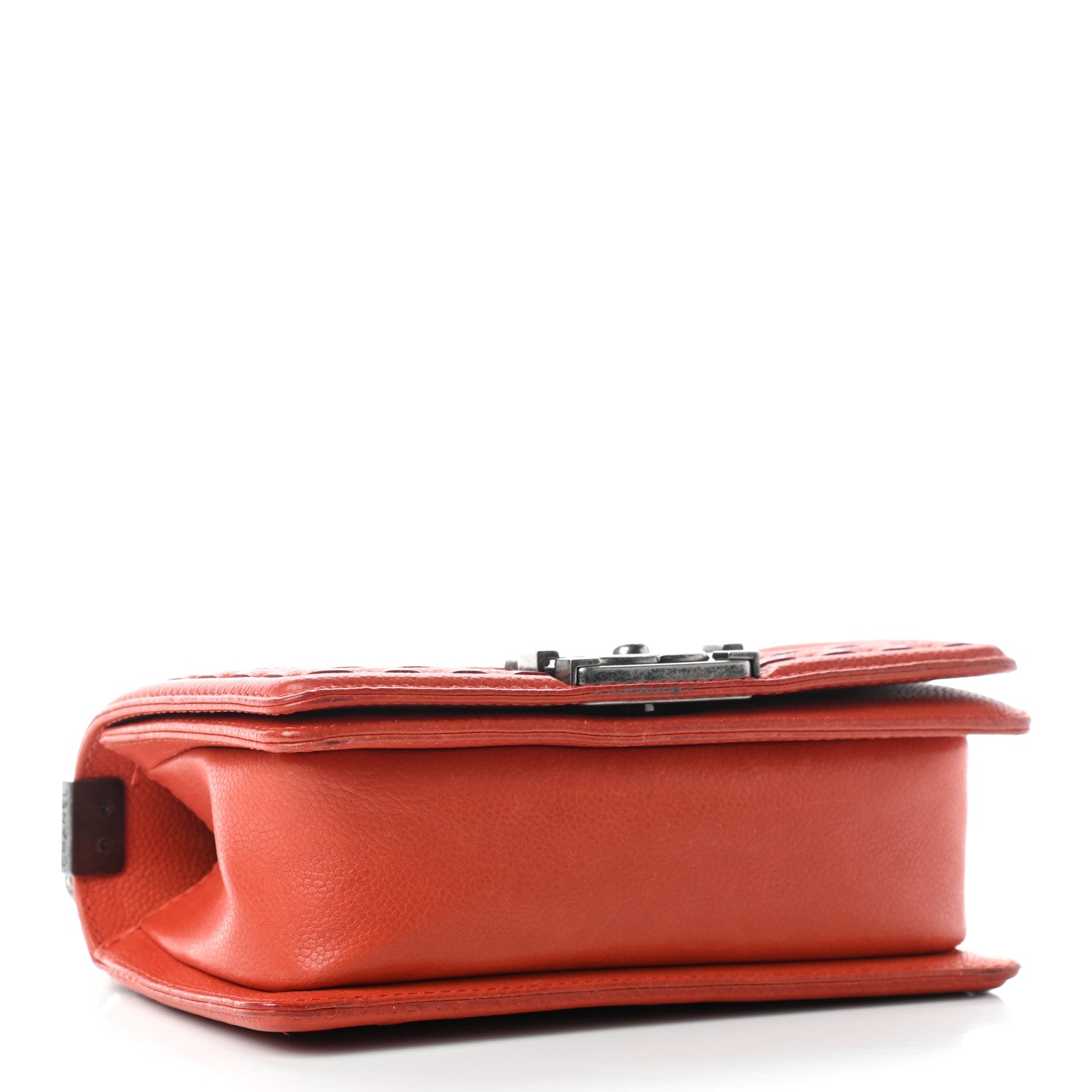 Chanel Caviar Stitched Small Boy Flap Dark Orange 4 of 11