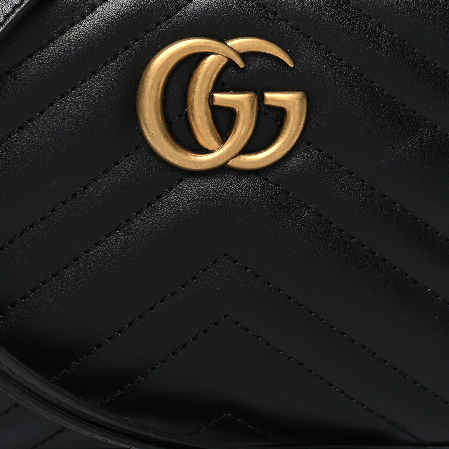 Calfskin Matelasse Mini GG Marmont Chain Shoulder Bag Black