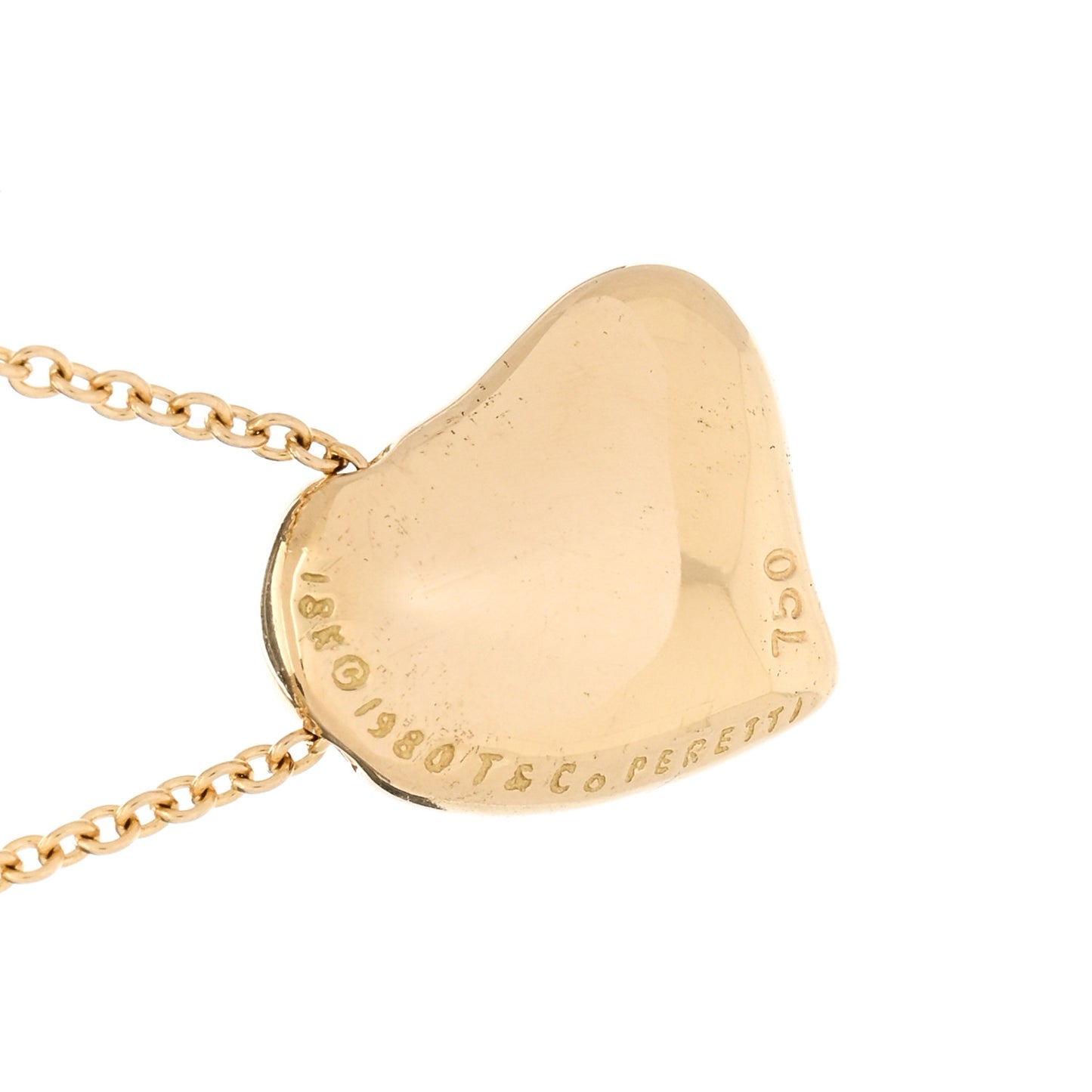 18K Yellow Gold Elsa Peretti Full Heart Pendant Necklace