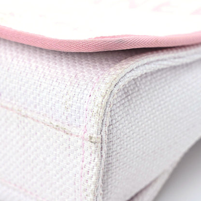 Chanel Woven Straw Raffia Small Deauville Messenger Light Pink 6 of 17