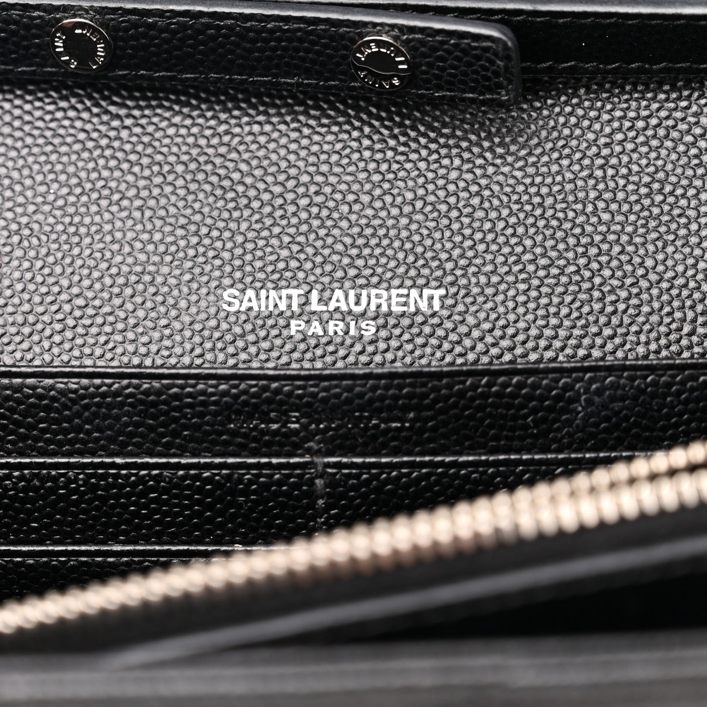 Grain De Poudre Matelasse Chevron Monogram Chain Wallet Black