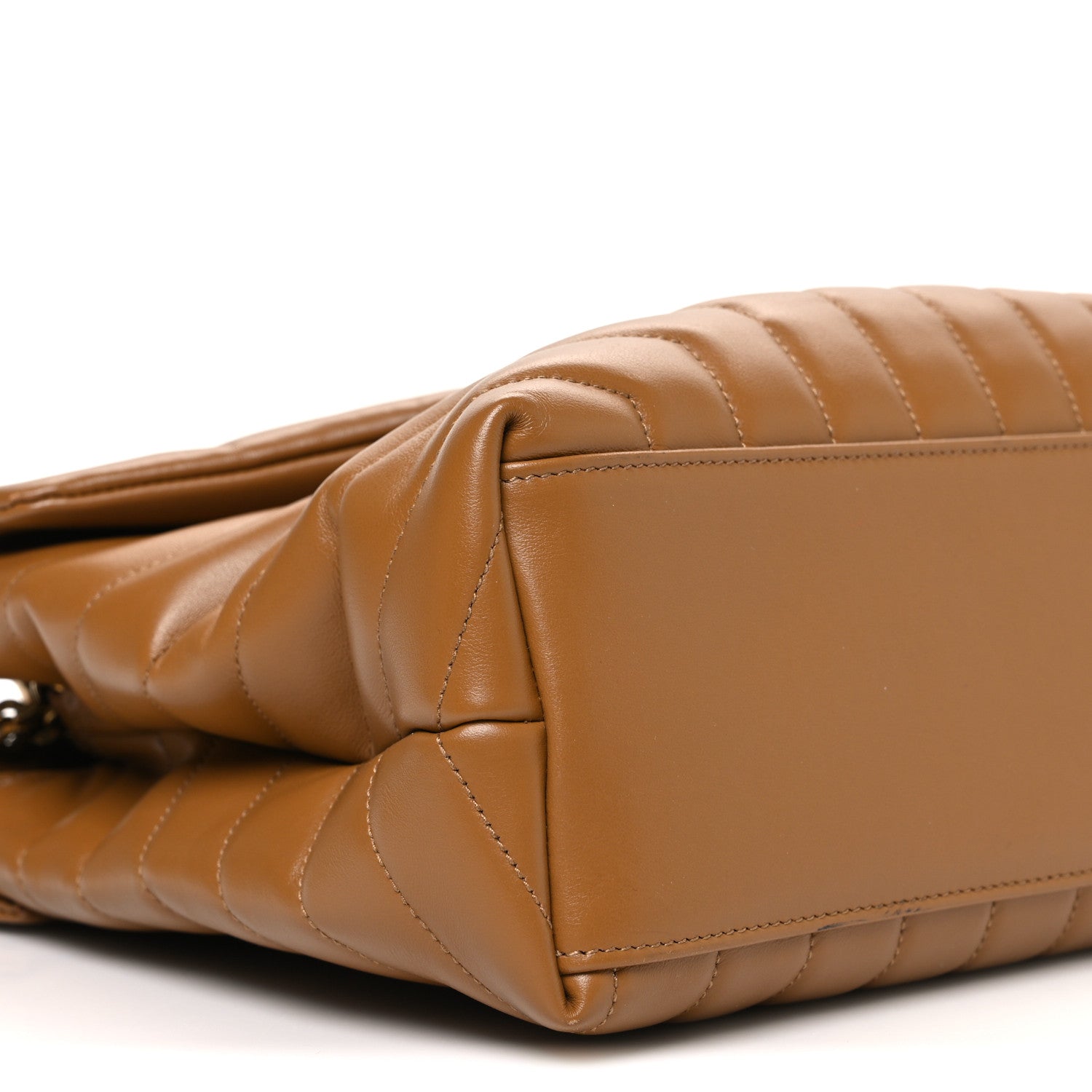Saint Laurent Calfskin Y Quilted Monogram Medium Loulou Chain Satchel Dark Natural 9 of 11