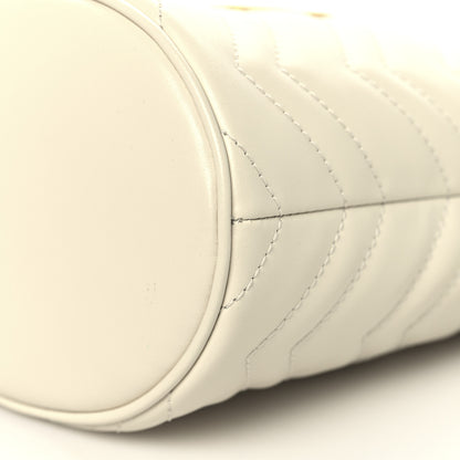 Gucci Calfskin Matelasse Mini GG Marmont 2.0 Bucket Bag White 10 of 10