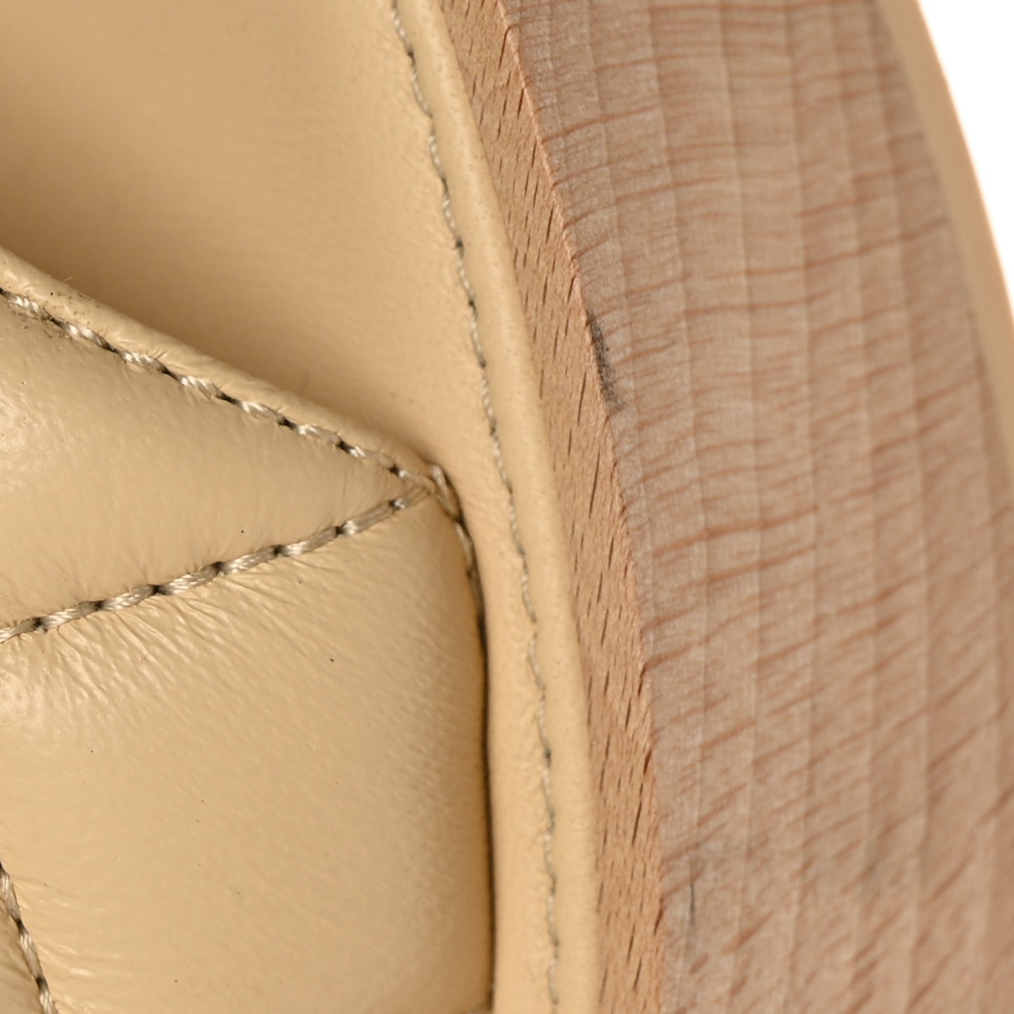 Lambskin Quilted CC Slip On Platform Sandals 39 Beige