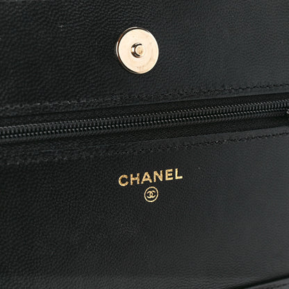 Chanel Goatskin Quilted Quilted Like A Wallet Wallet On Chain WOC Black 5 of 12
