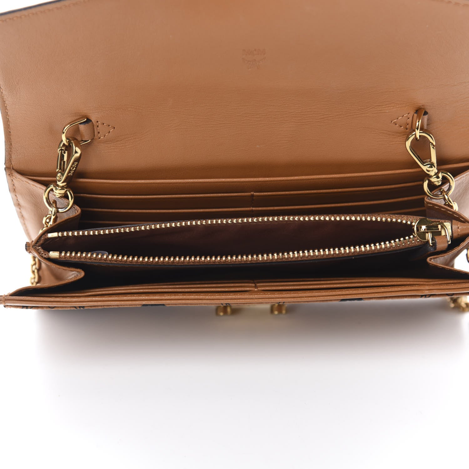 MCM Visetos Large Patricia Wallet On Chain Cognac 5 of 14