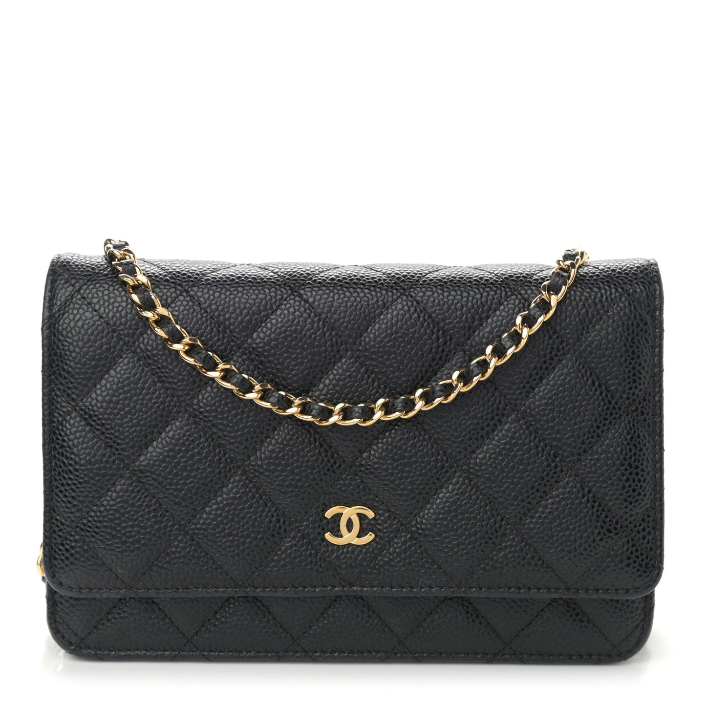 Caviar Quilted Wallet On Chain WOC Black