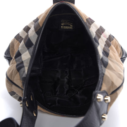 Burberry House Check Quilted Brook Hobo Black 5 of 10