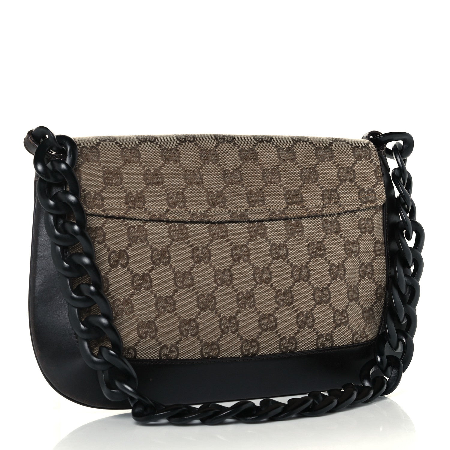 Gucci Monogram Wooden Chain Flap Brown 3 of 12