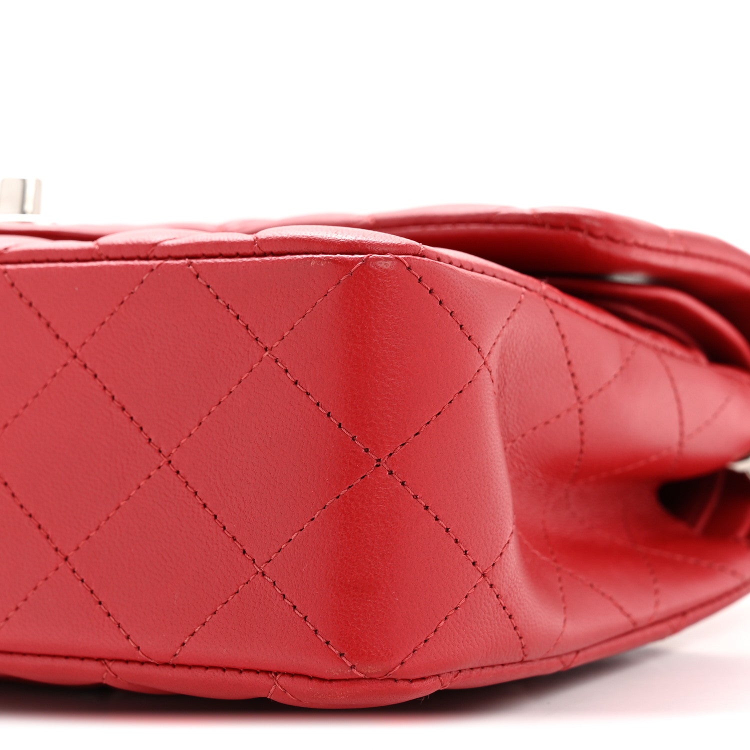 Chanel Lambskin Quilted Small Double Flap Dark Red 10 of 12