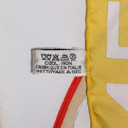 Chanel Silk Coco Heart Scarf Yellow 4 of 5