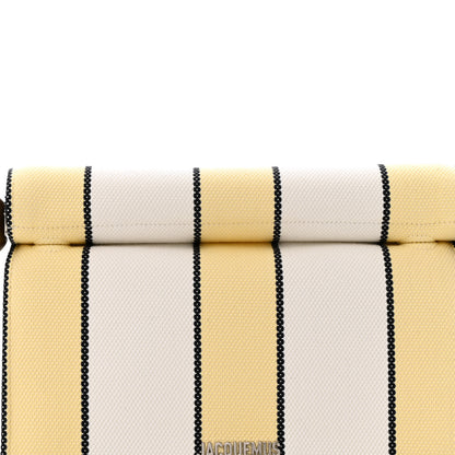 Jacquemus Cotton Canvas Striped La Rond Carre Take Out Clutch White Yellow 8 of 12