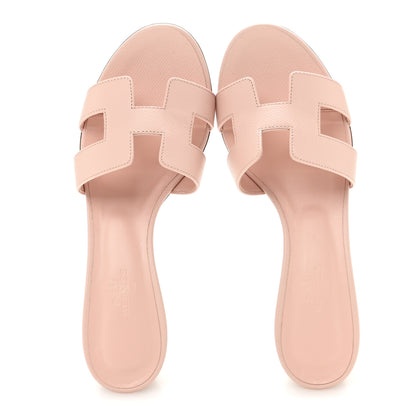 Hermes Epsom Oasis Sandals 37.5 Rose Aube 2 of 10