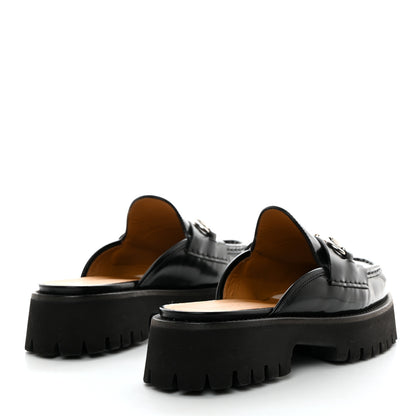 Gucci Magnum Calfskin Womens Horsebit Platform Mules 36.5 Black 4 of 9