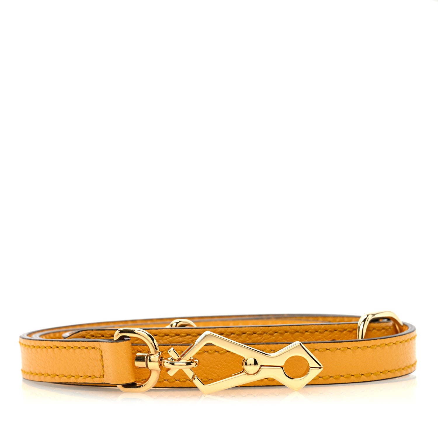 Gucci Calfskin 16mm Adjustable Shoulder Strap Yellow 1 of 3