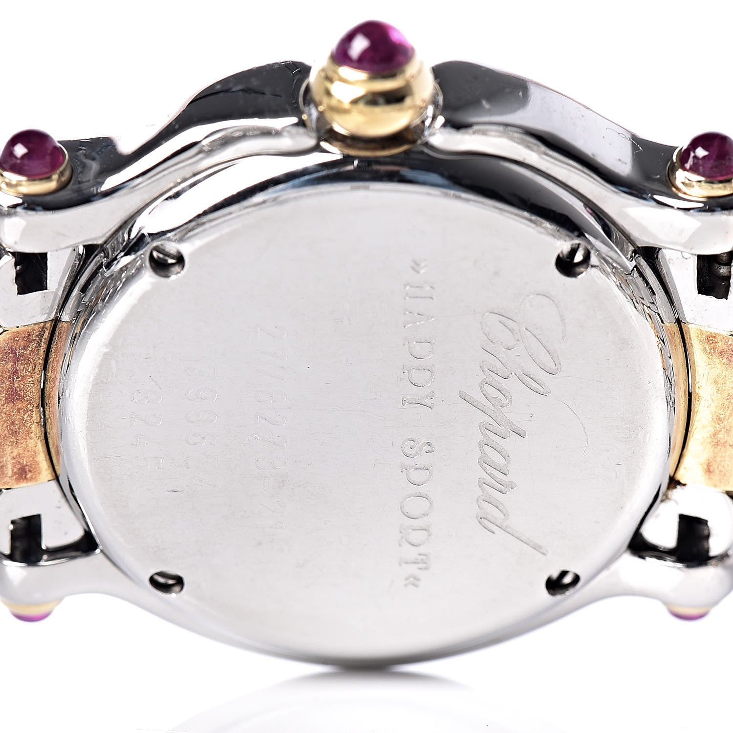 Chopard Stainless Steel 18K Yellow Gold 5 Diamond 26mm Happy Sport Quartz Watch 7 of 10