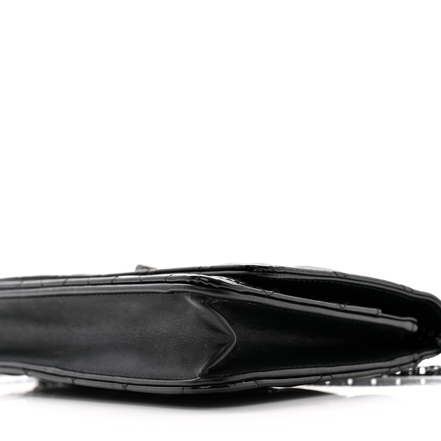 Chanel Patent Calfskin Quilted Reissue Wallet On Chain WOC So Black 11 of 12