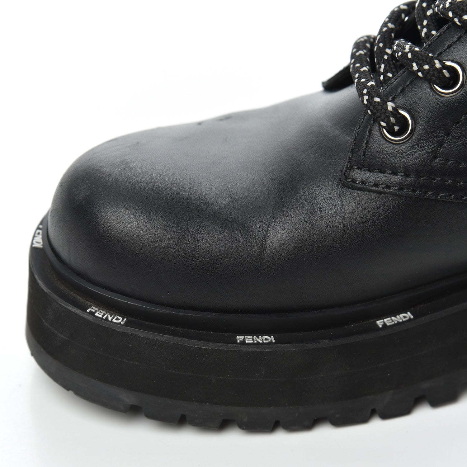 Fendi Calfskin FFreedom Platform Biker Boots 35 Black 13 of 18