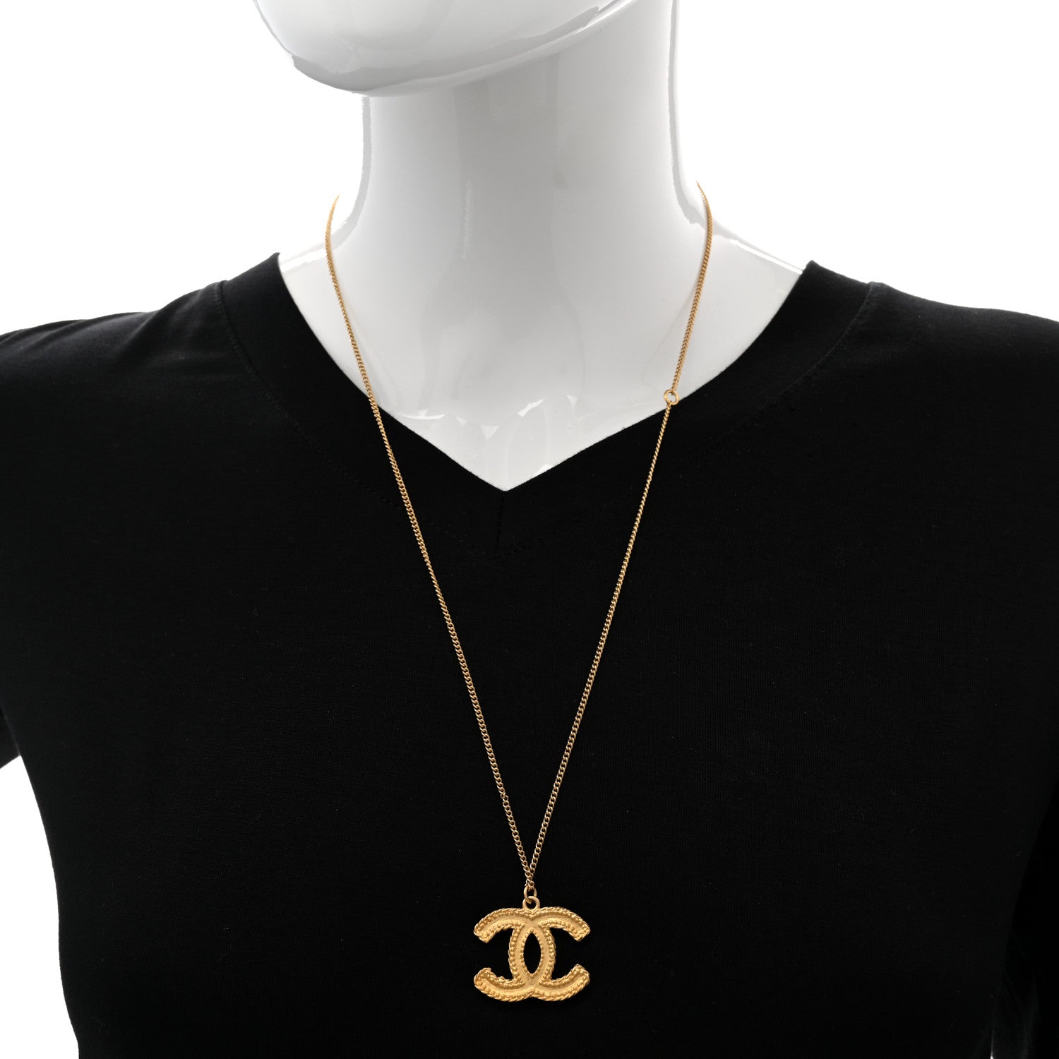 Chanel Metal CC Necklace Matte Gold 2 of 6