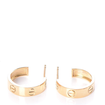 Cartier 18K Yellow Gold 5.5mm LOVE Hoop Earrings 2 of 9