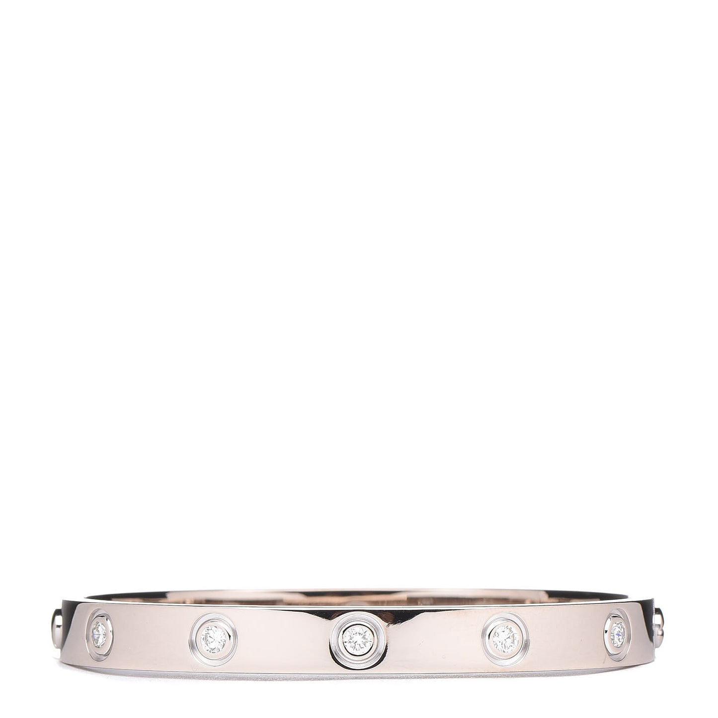 18K White Gold 10 Diamond LOVE Bracelet 16