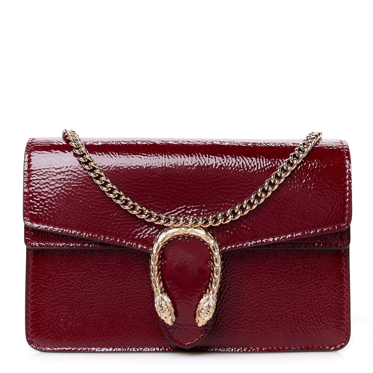 Gucci Crinkled Patent Mini Dionysus Shoulder Bag Rosso Ancora Red 1 of 10