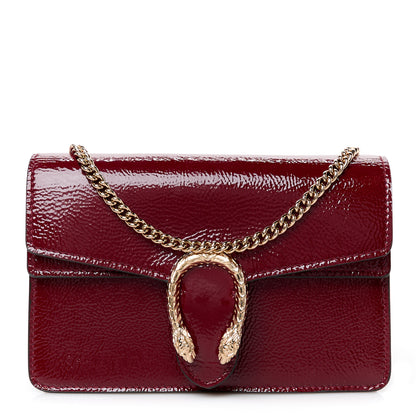 Gucci Crinkled Patent Mini Dionysus Shoulder Bag Rosso Ancora Red 1 of 10