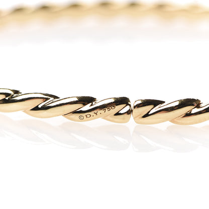 David Yurman 18K Yellow Gold Diamond 3.5mm Paveflex Single Row Bracelet 4 of 5