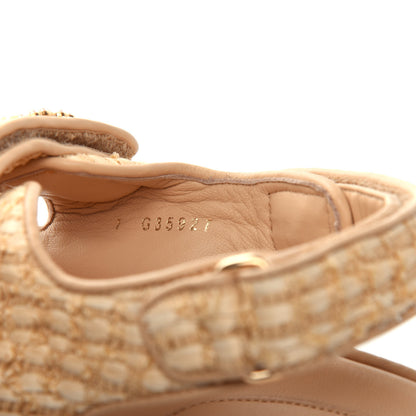 Chanel Braided Fabric Velcro Dad Sandals 36.5 Beige 8 of 8