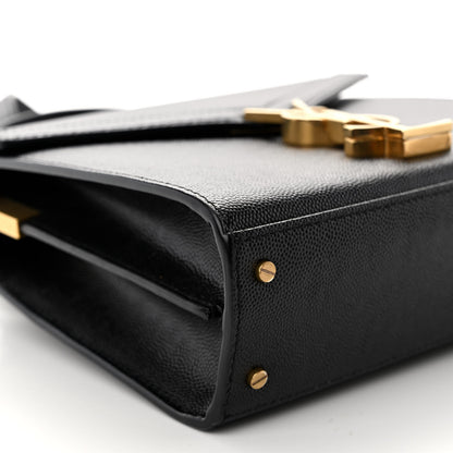Saint Laurent Grain de Poudre Mini Classic Monogram Cassandra Top Handle Black 8 of 9