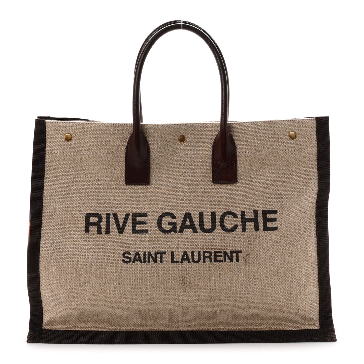 Linen Calfskin Rive Gauche Tote Natural